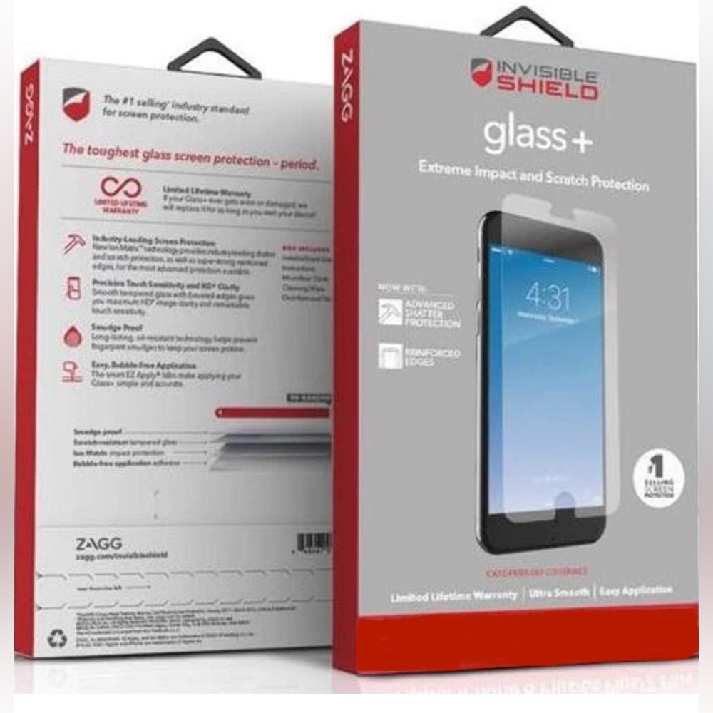 InvisibleShield Glass+ Screen Protector for iPhone 8 Plus/7 Plus/6s Plus/6 Plus